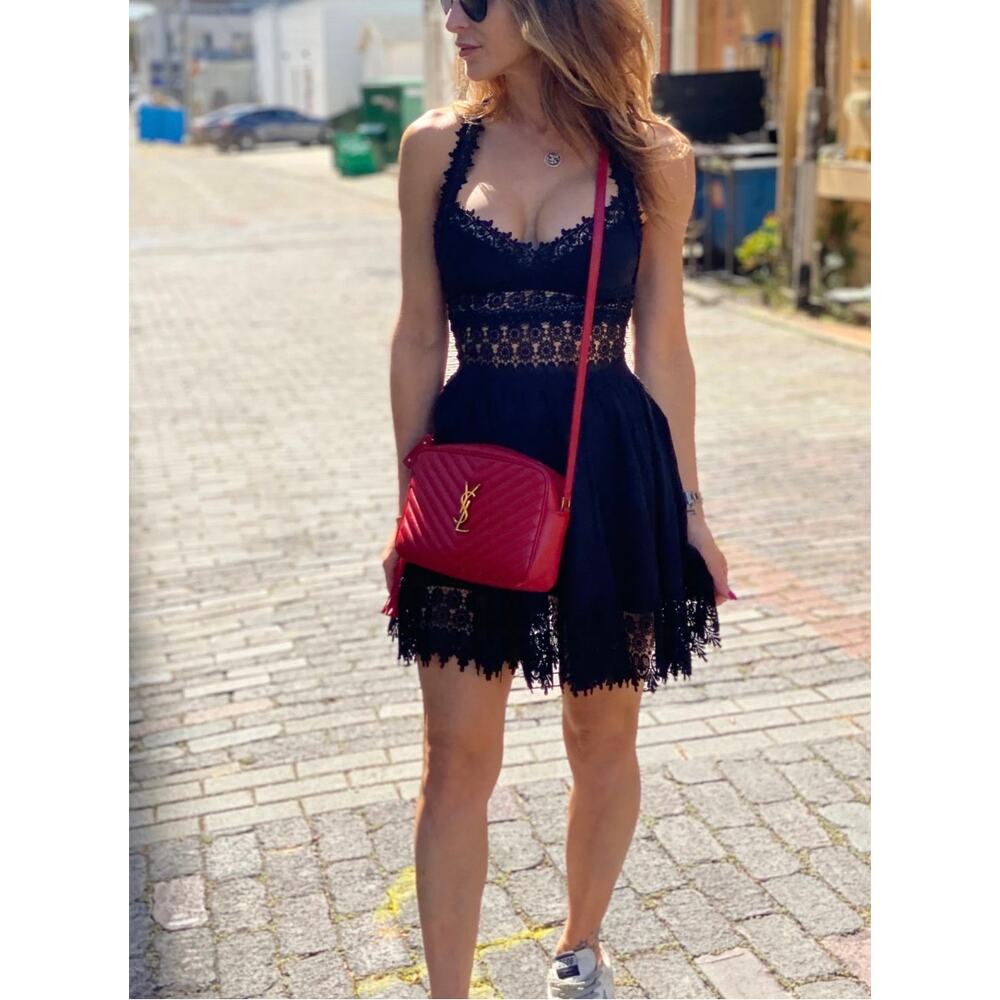 Charo Ruiz Marylin Lace-Paneled Voile Mini Dress